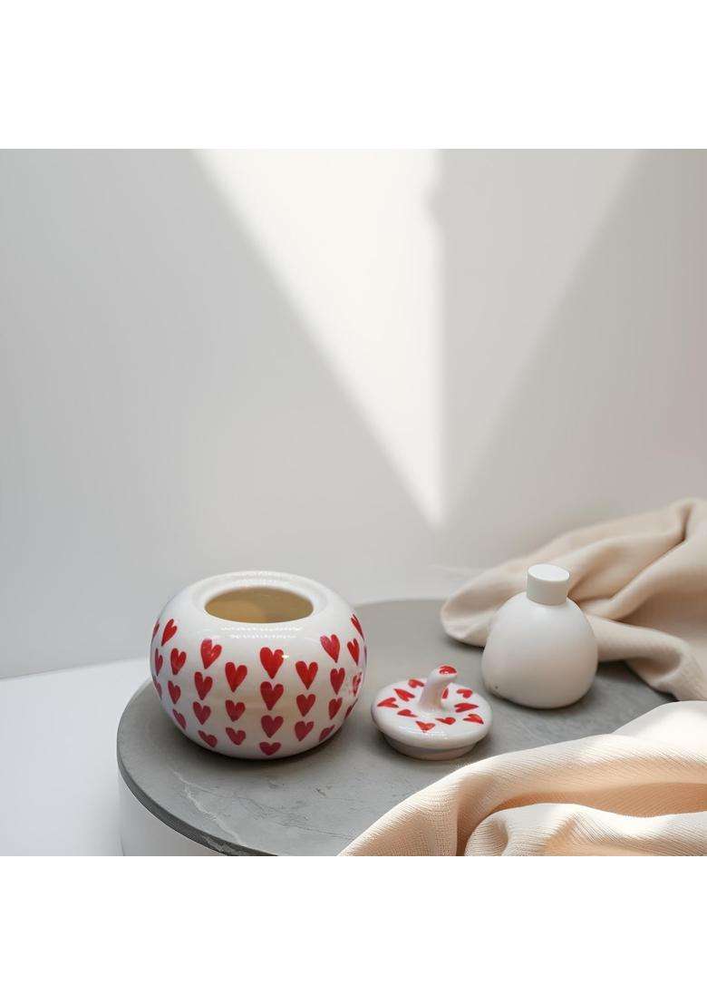 Kraftlik Handicrafts Apple Shape Ceramic Pickle Jars | Handcrafted - Indya