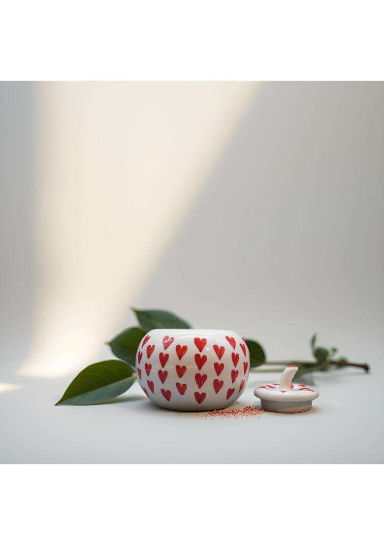 Kraftlik Handicrafts Apple Shape Ceramic Pickle Jars | Handcrafted - Indya