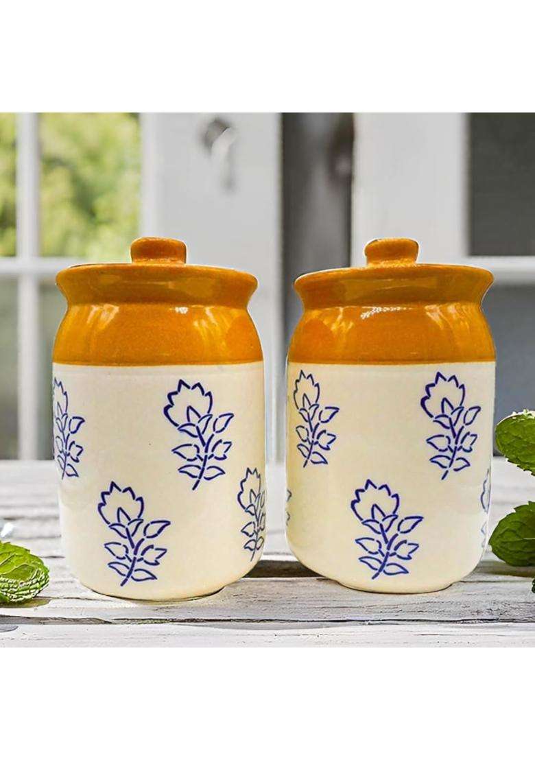 Kraftlik Handicrafts Jars Table Pickle Jar Set with Lid | 1000 ml | 33.8 fl oz - Indya
