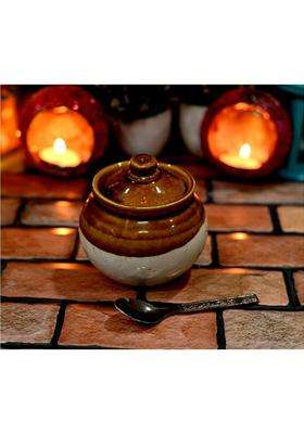 HC THE CRAFTS Ceramic Handmade Pickle Jar Set with Lid | 300 ml | 10.1 fl oz