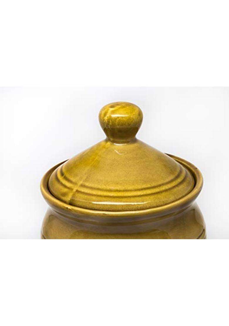 HC THE CRAFTS Ceramic Pickle Jar Set with Lid | 500 ml | 16.9 fl oz | 2-Piece Set - Indya