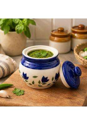 Lupaava Handmade Ceramic Chutney Jar with Ceramic Lid | 250 ml | 8.5 fl oz | Dishwasher Safe | Microwave Safe