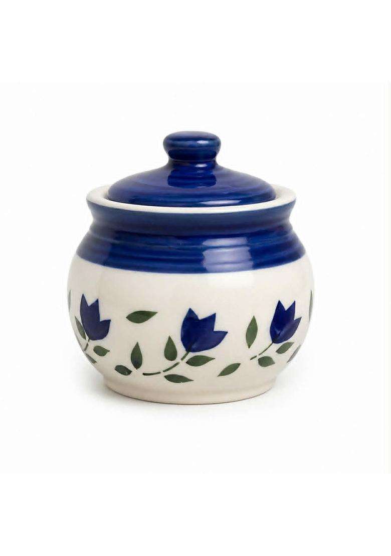 Lupaava Handmade Ceramic Chutney Jar with Ceramic Lid | 250 ml | 8.5 fl oz | Dishwasher Safe | Microwave Safe - Indya
