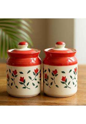 VOIDROP Multipurpose Storage Ceramic Pickle Set Jars with Lid | 300 ml | 10.1 fl oz | 2-Piece Set