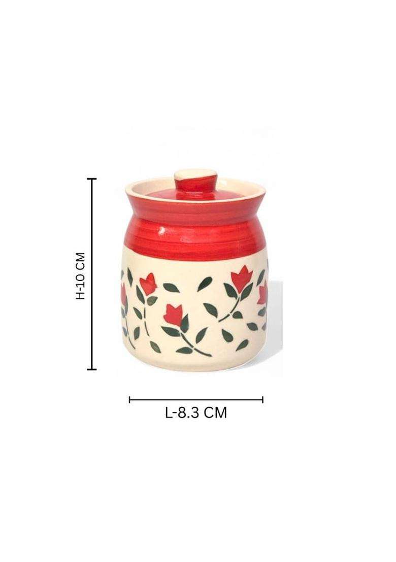 VOIDROP Multipurpose Storage Ceramic Pickle Set Jars with Lid | 300 ml | 10.1 fl oz | 2-Piece Set - Indya