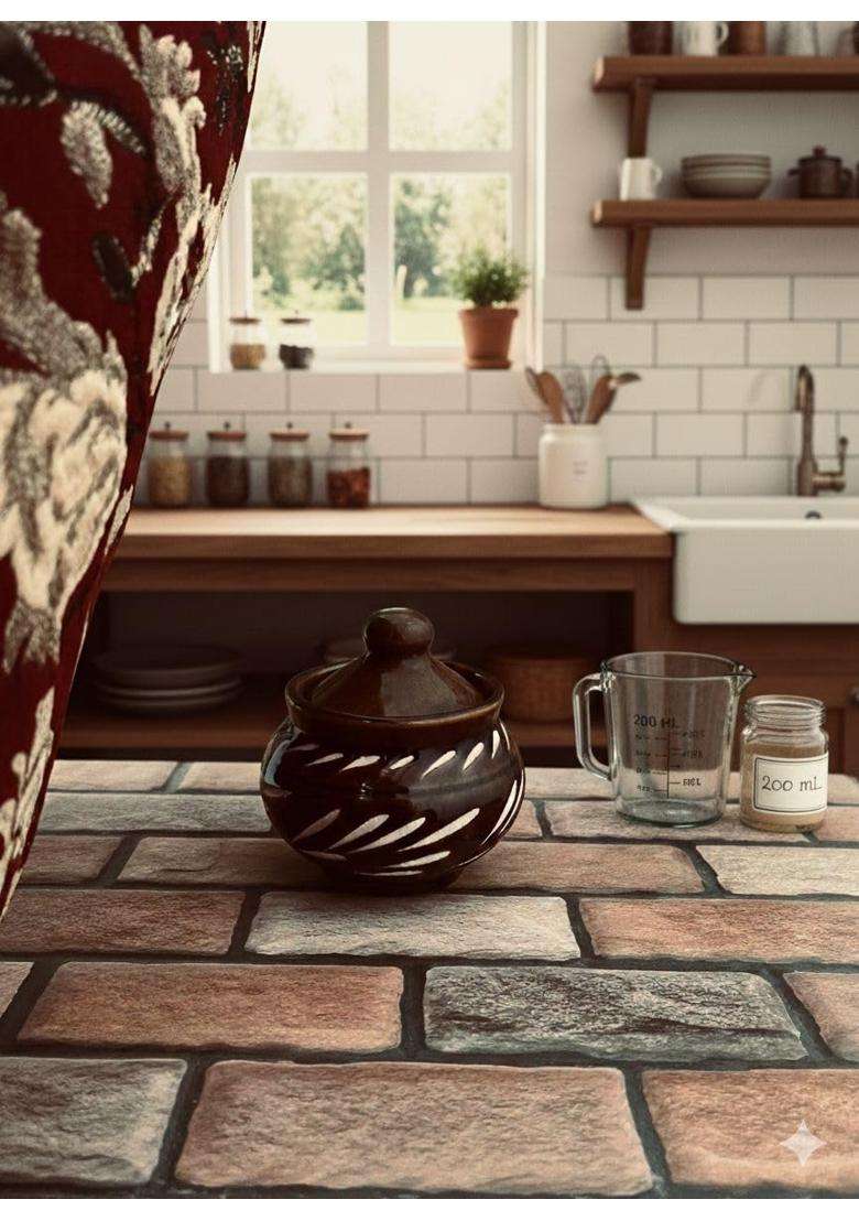 SHRIYAM CRAFT Ceramic Storage Jar with Lid | 300 ml | 10.1 fl oz | Handcrafted - Indya
