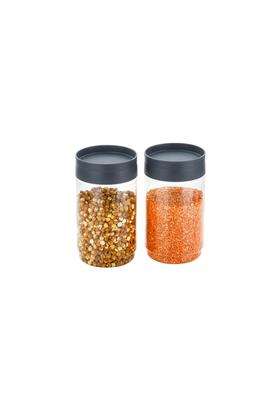 Clazkit Eazystack Plastic Storage Jar with Air Tight Lid | 1500 ml | 50.7 fl oz | 2-Piece Set