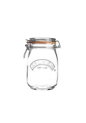 Kilner Premium Round Airtight Glass Jar with Clip Top Lid for Coffee | 1 L | 1.1 Qt