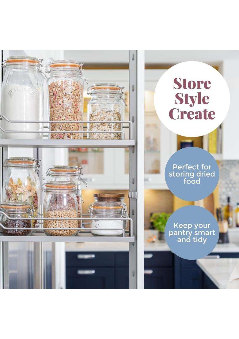 Kilner Premium Round Airtight Glass Jar with Clip Top Lid for Coffee | 1 L | 1.1 Qt - Indya