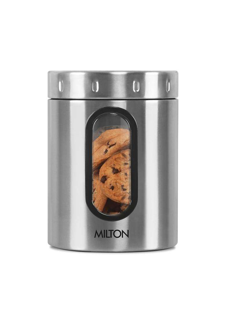 MILTON Steel Crispy 1000 Storage Jar | 1 L | 1.1 Qt | Dishwasher Safe - Indya