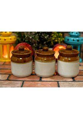 HC THE CRAFTS Ceramic Pickle Jar Container | 200 ml | 6.8 fl oz | Pack of 3