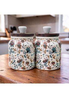 Lupaava Ceramic Air Tight Jars | 500 ml | 16.9 fl oz | 2-Piece Set | Leak Proof