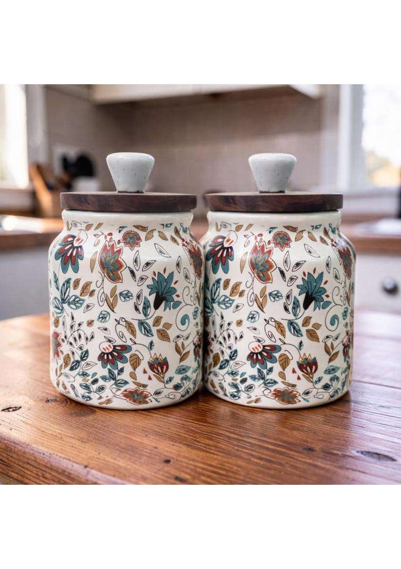 Lupaava Ceramic Air Tight Jars | 500 ml | 16.9 fl oz | 2-Piece Set | Leak Proof - Indya