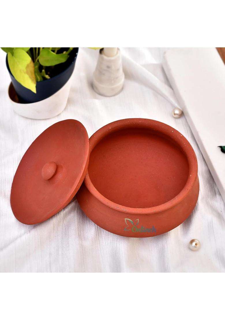 B S NATURAL Organic Clay Dahi Handi | With Lid - Indya