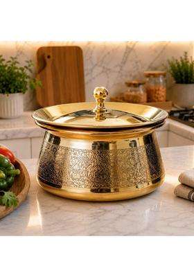 ANYRA'S TROVE Pure Brass Handi Cooking Pot with Kalai | 1.5 L | 1.6 Qt | Heavy Bottom