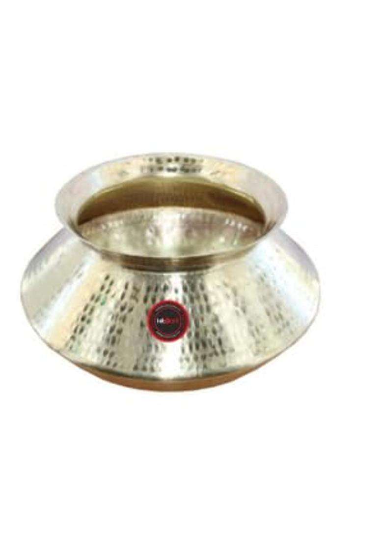 KITCART Handmade Hammered Polished Pure Brass Water Pot Degchi Handi Pot. Brass | 2.5 L | 2.6 Qt - Indya