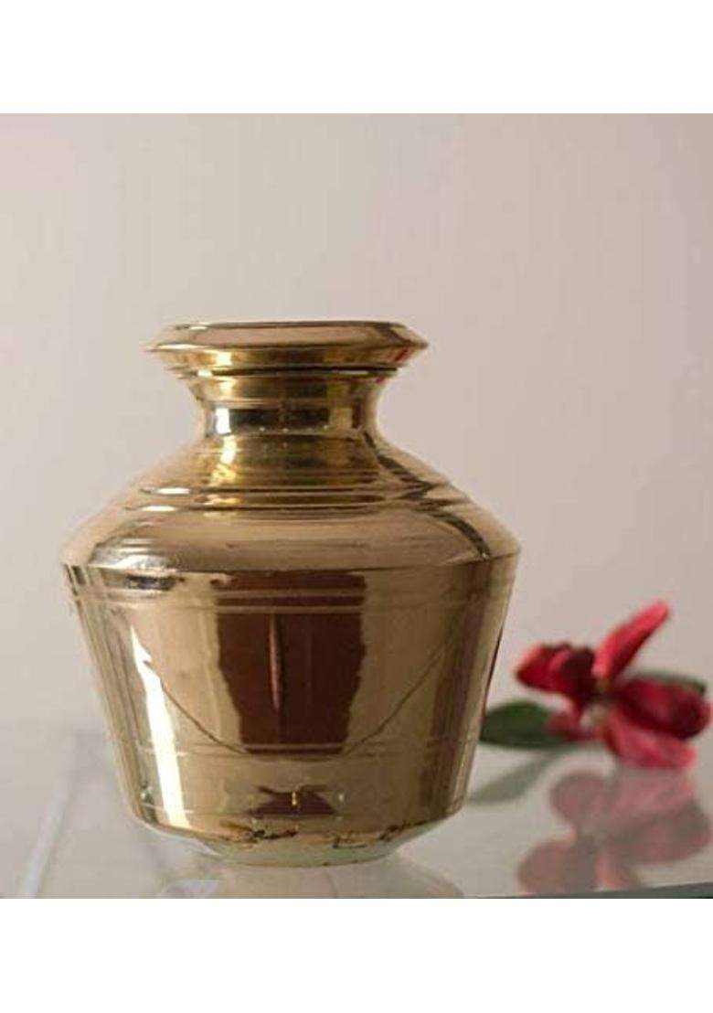 SHAAN mfg. Shaan Mfg Brass Handi Cooking Pot for Cooking Capacity Shiny and Sturdy Perfectly Fit - Indya
