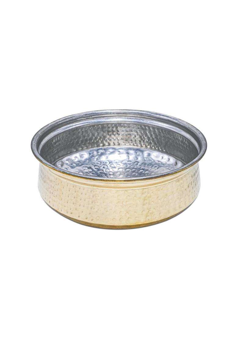 Artarium Pure Brass Lagaan Tin Coated Biryani Kalai Patila Hammered Non-Stick Pital | 4 L | 4.2 Qt - Indya