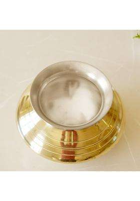 Brass Globe Handi Tincoated Patili Cooking Pot | 3 L | 3.2 Qt | Tin Lined Kalai