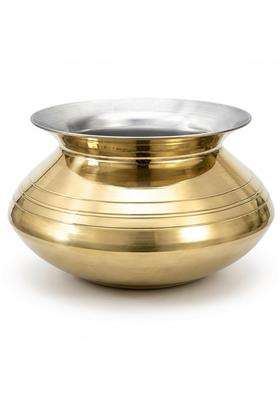 SHIV SHAKTI ARTS Heavy Brass Punjabi Patili Handi | 5 L | 5.3 Qt