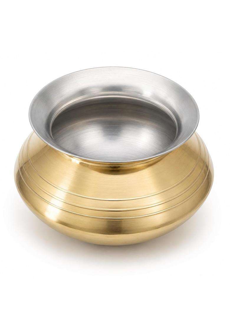 SHIV SHAKTI ARTS Heavy Brass Punjabi Patili Handi | 5 L | 5.3 Qt - Indya