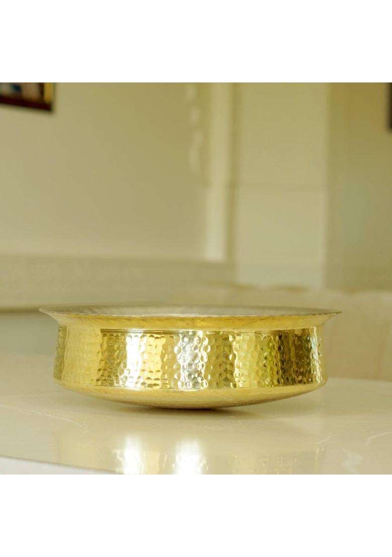 Brass Globe Brass Lagaan with Tin Coating | 10.5 Inch - Indya