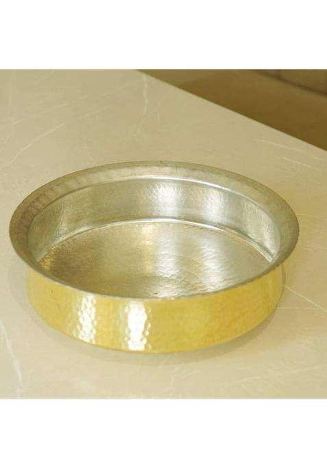 Brass Globe Brass Lagaan with Tin Coating | 10.5 Inch