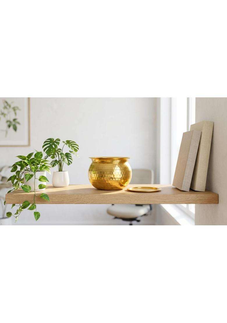 SHAAN mfg. New Small Brass Handi with Lid | 2 L | 2.1 Qt - Indya
