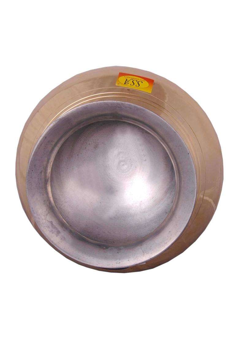 SHIV SHAKTI ARTS Brass Handi Bhagoni Patili Cooking Pot Cooking Vessel | 3500 ml | 118.3 fl oz - Indya