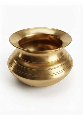 SHAAN mfg. Traditional Brass Handi Cooking Pot for Cooking Biryani | 3 L | 3.2 Qt | Hammered Finish