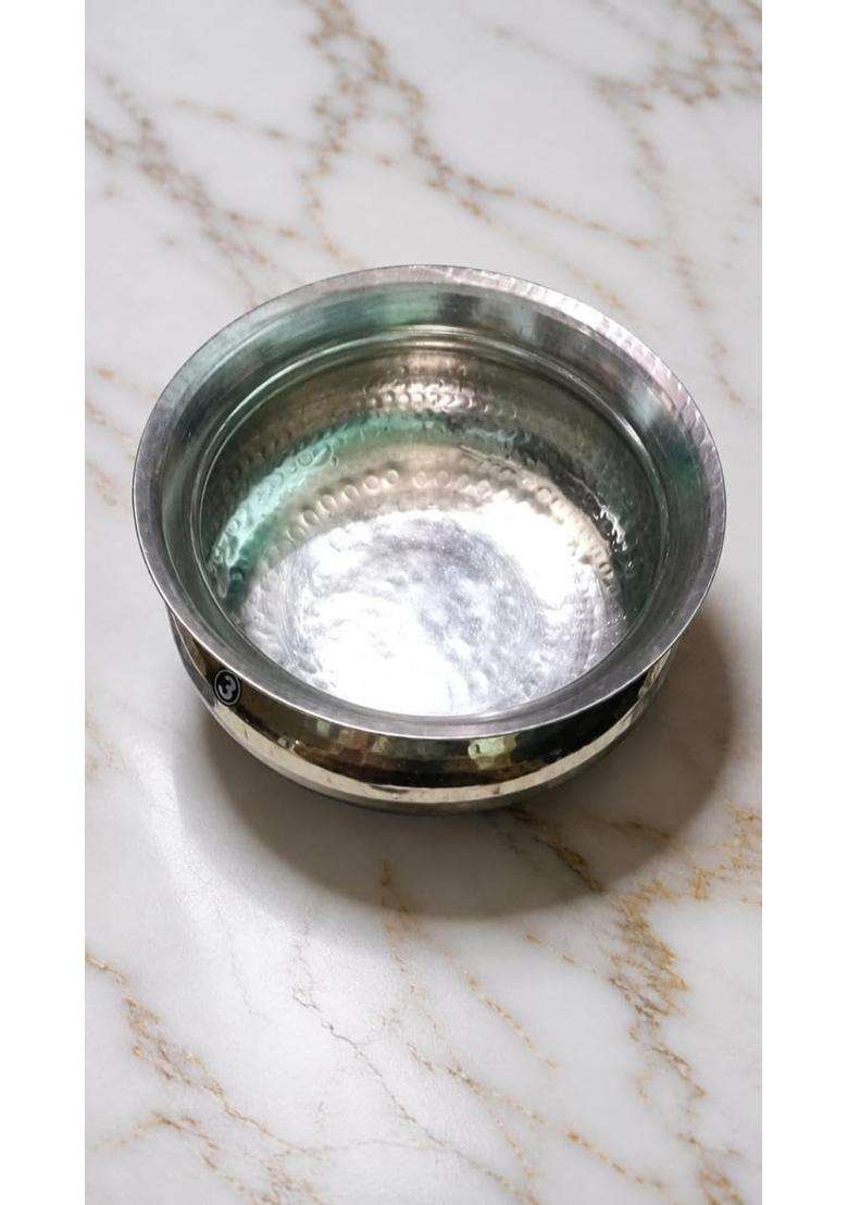 SHAAN mfg. Pure Hammered Brass Lagan Handi Patila Cooking Pot for Cooking | 5 L | 5.3 Qt - Indya