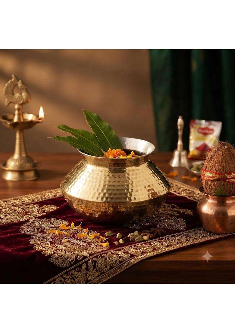 SHAAN mfg. Brass Patili Handi | 3 L | 3.2 Qt | Handcrafted - Indya