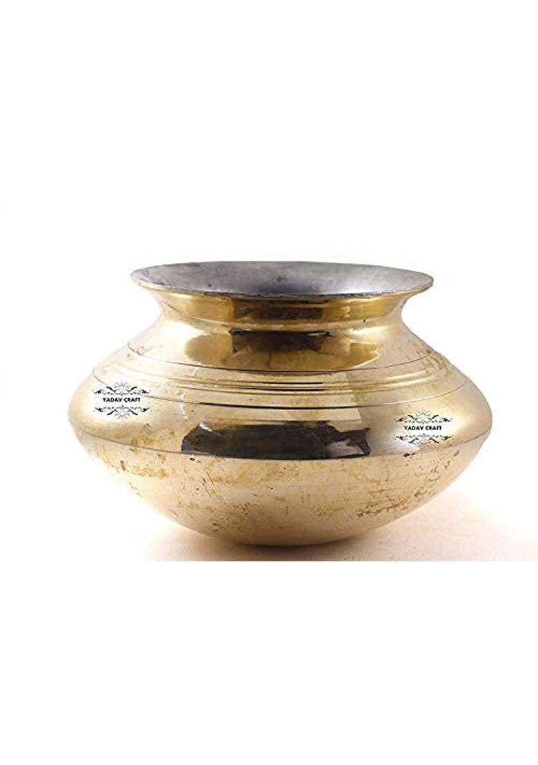 Yadav Craft Heavy Weight Barat Handi Cooking Pot 3 Lit with Kalai | 2000 ml | 67.6 fl oz - Indya