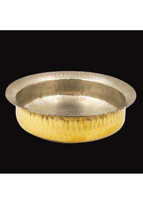 SHAAN mfg. New Pure Hammered Polished Brass Lagan Handi Patila Cooking Pot | 3 L | 3.2 Qt