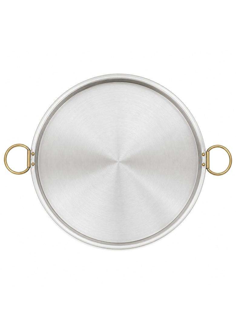 SHIV SHAKTI ARTS Brass Dosa Tawa Dosa Pan with Inside Tin Kalai Lining and Dual Ring Handles | 31 cm | 12.2 Inch - Indya