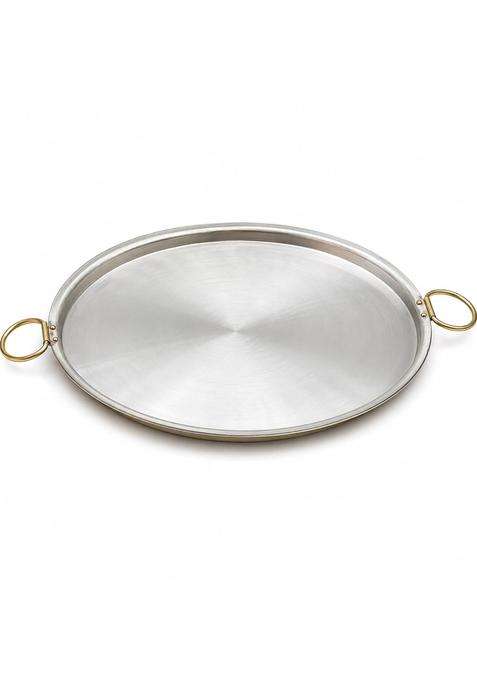 SHIV SHAKTI ARTS Brass Dosa Tawa Dosa Pan with Inside Tin Kalai Lining and Dual Ring Handles | 31 cm | 12.2 Inch