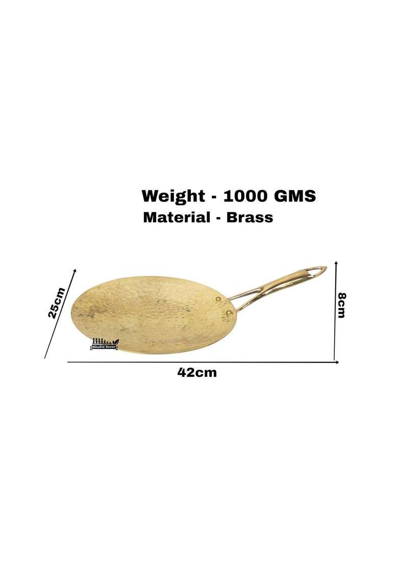Blissful Decor Brass Roti Tawa Flat Griddle | 32 cm | 12.6 Inch | Non-Toxic - Indya