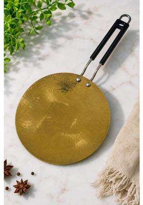 SHAAN mfg. Brass Roti Tawa Flat Griddle Pital Ka Tawa with Durable Handle for Roti | 26 cm | 10.2 Inch