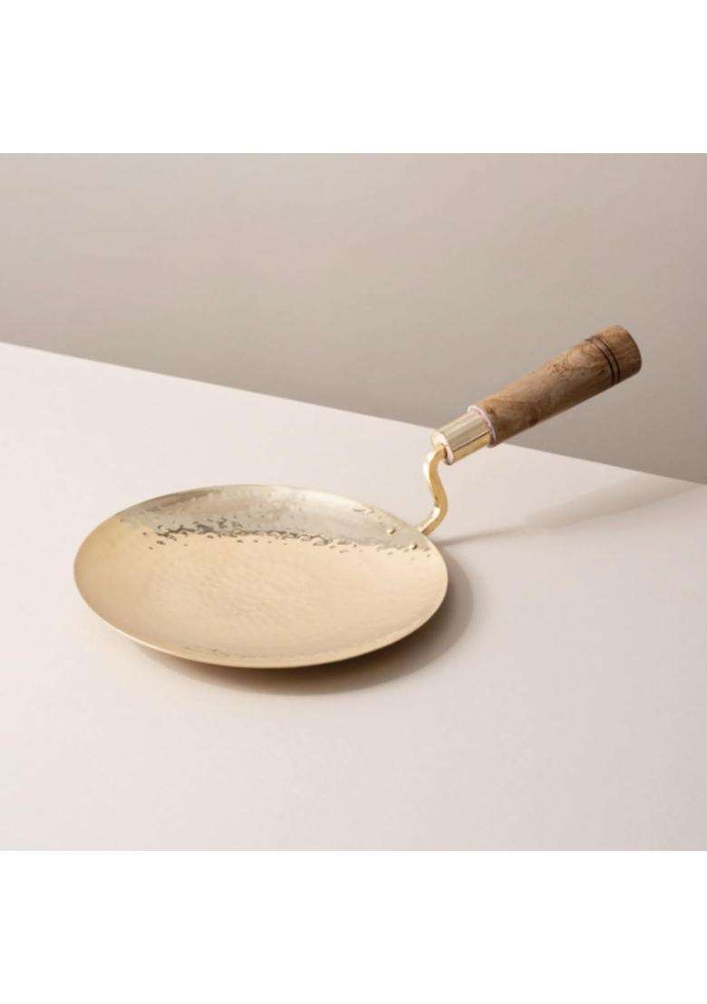 PTAL NAGRI Pure Brass Brass Roti Tawa Flat Griddle | 26 cm | 10.2 Inch - Indya
