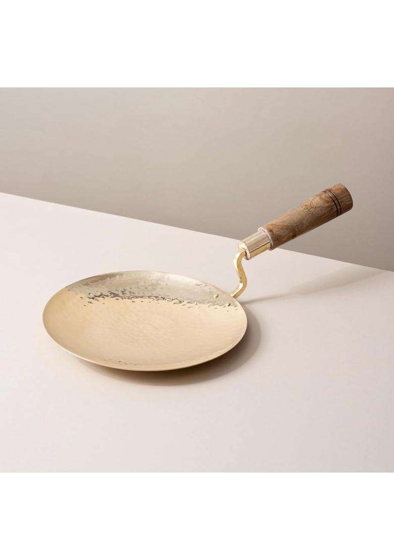 PTAL NAGRI Pure Brass Brass Roti Tawa Flat Griddle | 26 cm | 10.2 Inch - Indya