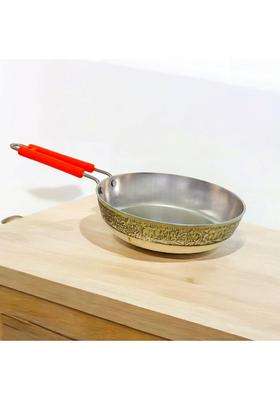 Copper-Master Pure Brass Frypan Tin Coated | 1000 ml | 33.8 fl oz | Tin Lined Kalai | Handcrafted