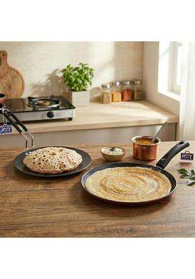 DOZY Non-Stick Dosa Tawa Dosa Pan and Round Bottom Roti Tawa Cookware Combo Set Induction