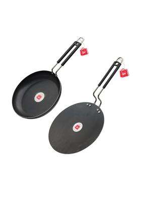 LAZYwindow Iron Fry Pan and Tawa Flat Griddle Set | Induction Compatible