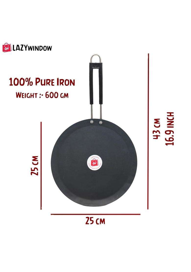 LAZYwindow Iron Tawa Tadka Pan and Deep Kadhai Wok Combo | Induction Compatible - Indya