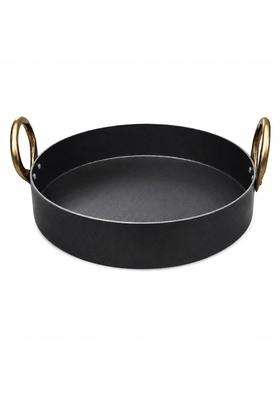 AAYU CRAFT KITCHENWARE FOR LIFE Iron Flat Kadai Wok for Making Jalebis Maa Pua | 1 L | 1.1 Qt