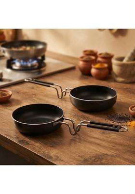 DOZY Pre-Seasoned Iron Tadka Pan | 2-Piece Set