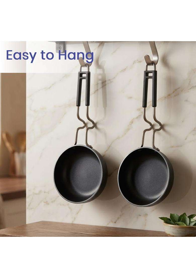 DOZY Pre-Seasoned Iron Tadka Pan | 2-Piece Set - Indya