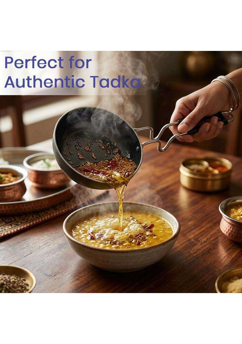 DOZY Pre-Seasoned Iron Tadka Pan | 2-Piece Set - Indya