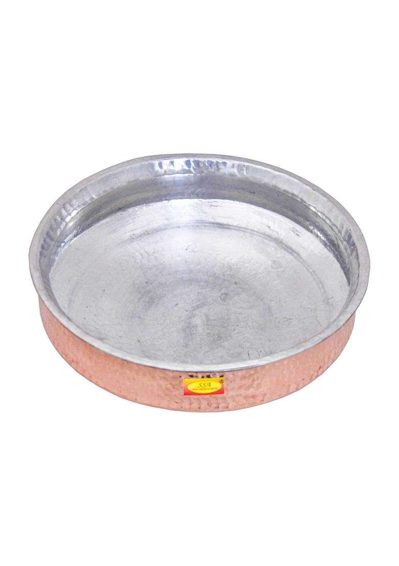 SHIV SHAKTI ARTS Copper Hammered Polished Lagan Biryani Handi Biryani Pot Cooking Pot - Hammered Finish | 3.5 L | 3.7 Qt | Tin Lined Kalai - Indya