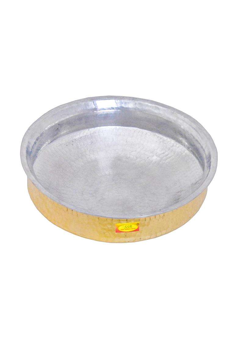 SHIV SHAKTI ARTS Pure Brass Hammered Lagan Handi Cooking Pot Chaffing Dish Pan with Tin Lining | 5 L | 5.3 Qt - Indya